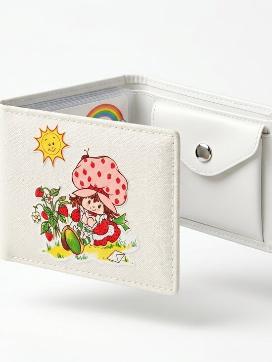 Strawberry Shortcake Handbags - Vintage Strawberry Shortcake Canvas Bifold Wallet Kenner 1980s Coin Photo Rare